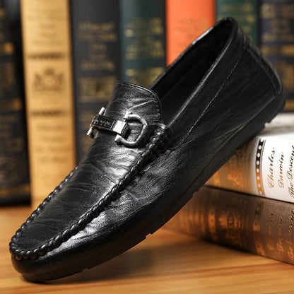 Herren Slipper Schwarz Größe 42 Echtleder - Klassische Loafer für Komfort und Stil-5