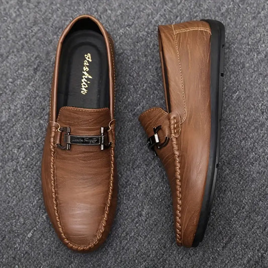 Herren Slipper Schwarz Größe 42 Echtleder - Klassische Loafer für Komfort und Stil-1