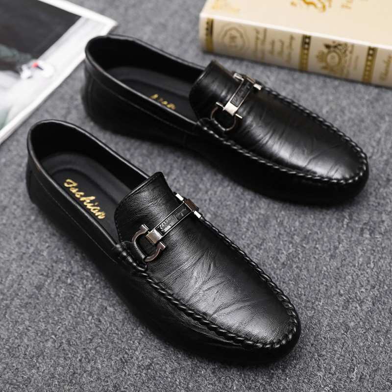 Variant image for Herren Slipper Schwarz Größe 42 Echtleder - Klassische Loafer für Komfort und Stil-8