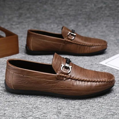 Herren Slipper Schwarz Größe 42 Echtleder - Klassische Loafer für Komfort und Stil-2