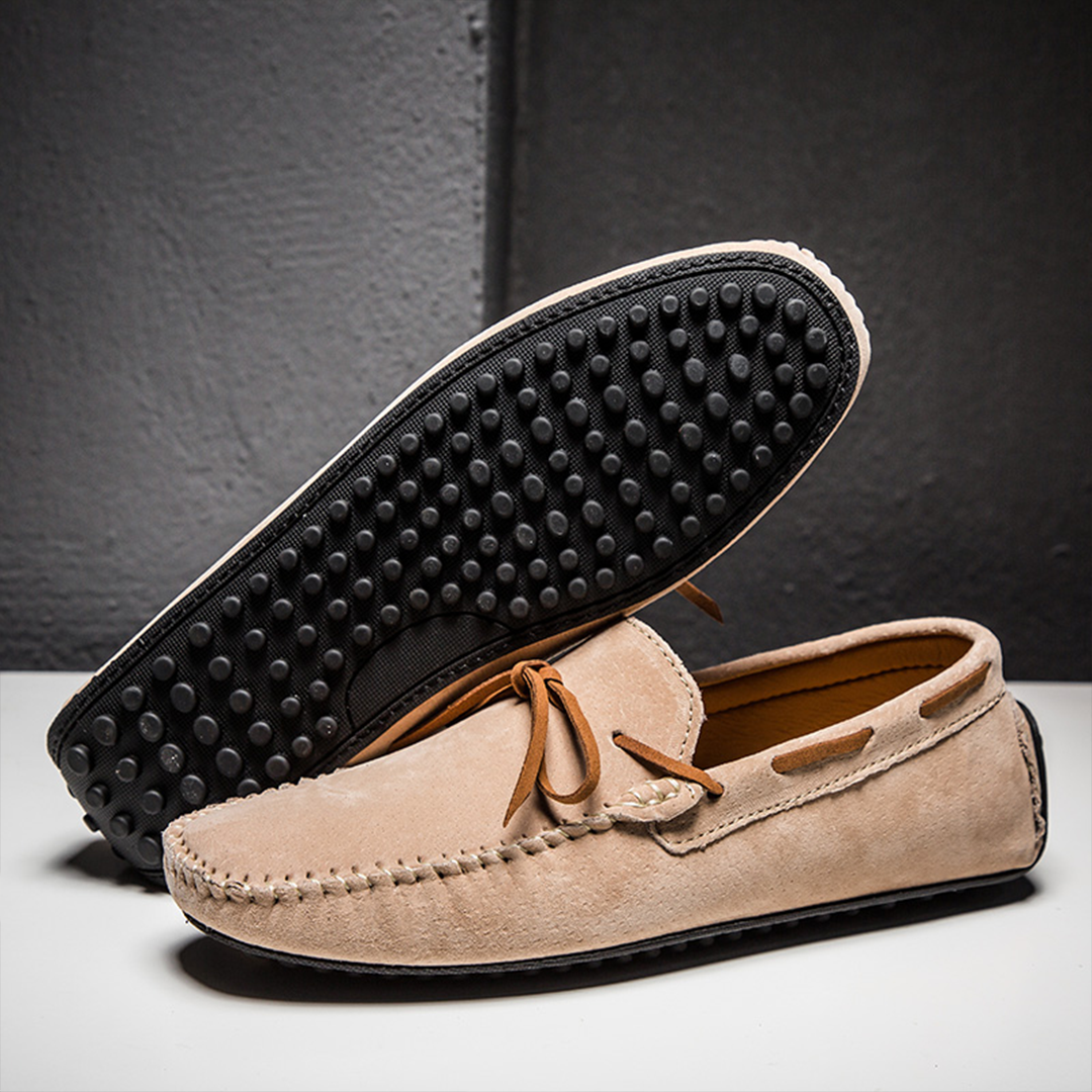 Herren Slip-On Schuhe Schwarz Größe 42 Leder-5