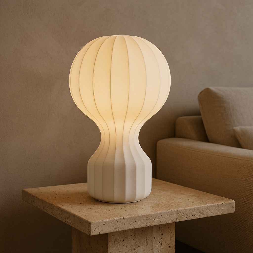 Velith | Moderne Tischlampe aus Wabi-Sabi-Seide im japanischen Stil 1