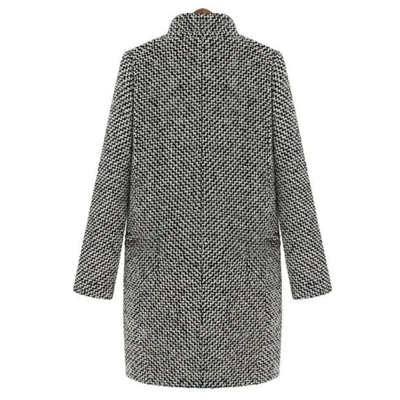 Veronica | Stilvoller Damen Wollmantel mit Hahnentrittmuster und elegantem Design 3