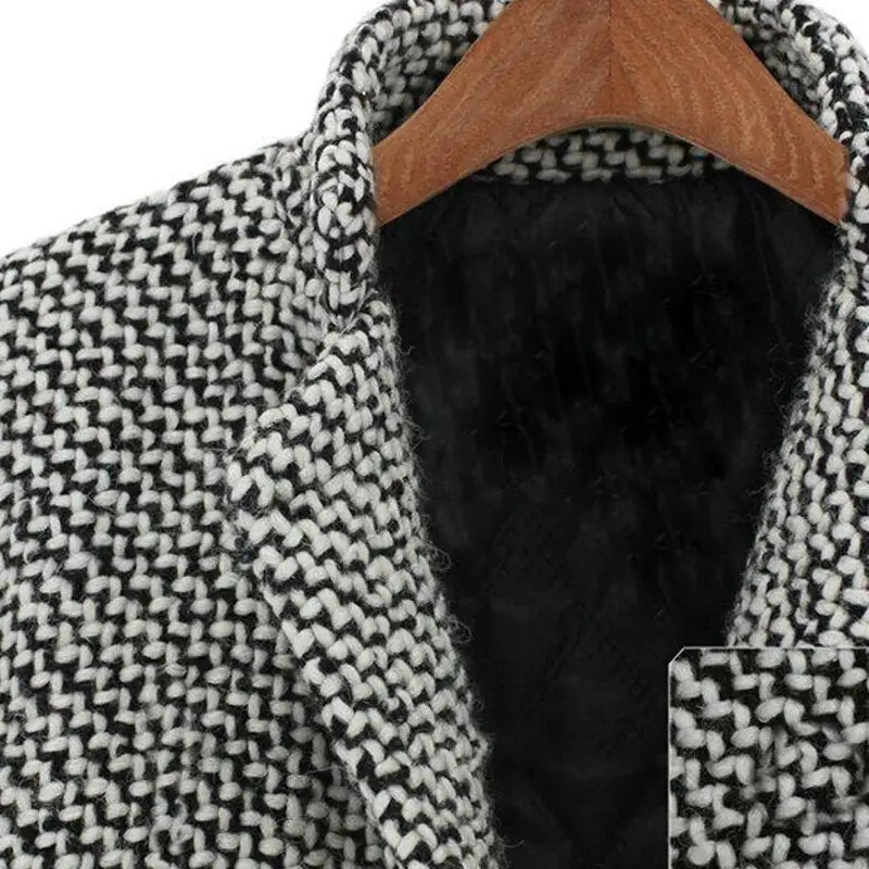 Veronica | Stilvoller Damen Wollmantel mit Hahnentrittmuster und elegantem Design 4