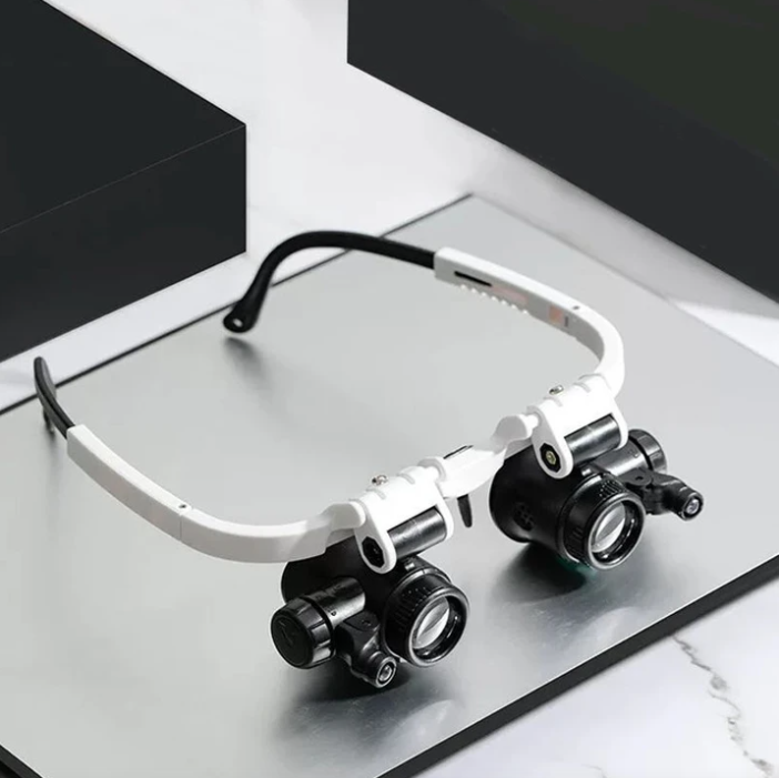 Verstellbare LED-Vergrößerungsbrille mit 8x, 15x und 23x Vergrößerung – Ideal für präzise Arbeiten und detailreiche Inspektionen 0