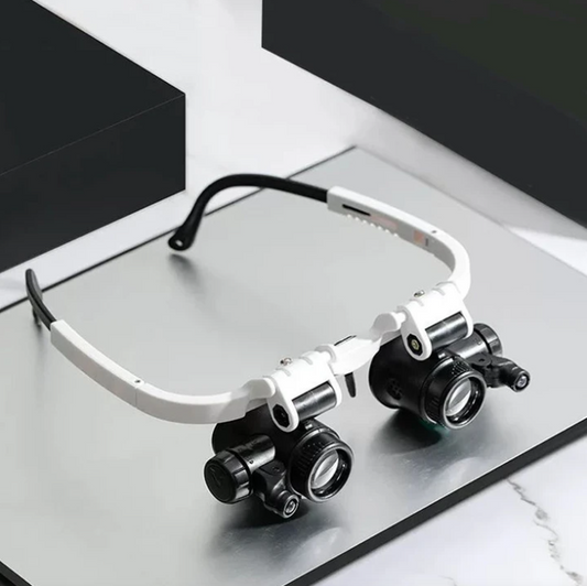 Verstellbare LED-Vergrößerungsbrille mit 8x, 15x und 23x Vergrößerung – Ideal für präzise Arbeiten und detailreiche Inspektionen 0