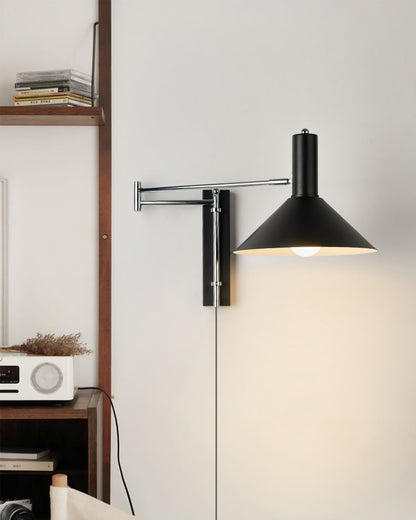 Verstellbare Wandlampe Minimalistisch Plug-in LED Wandleuchte mit Schalter Metall für Innenräume 5