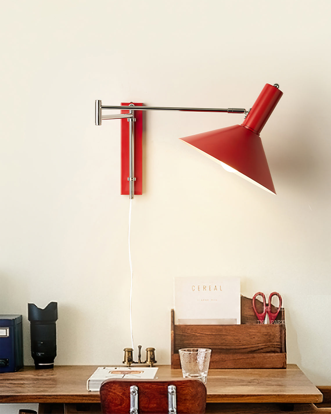 Verstellbare Wandlampe Minimalistisch Plug-in LED Wandleuchte mit Schalter Metall für Innenräume 6