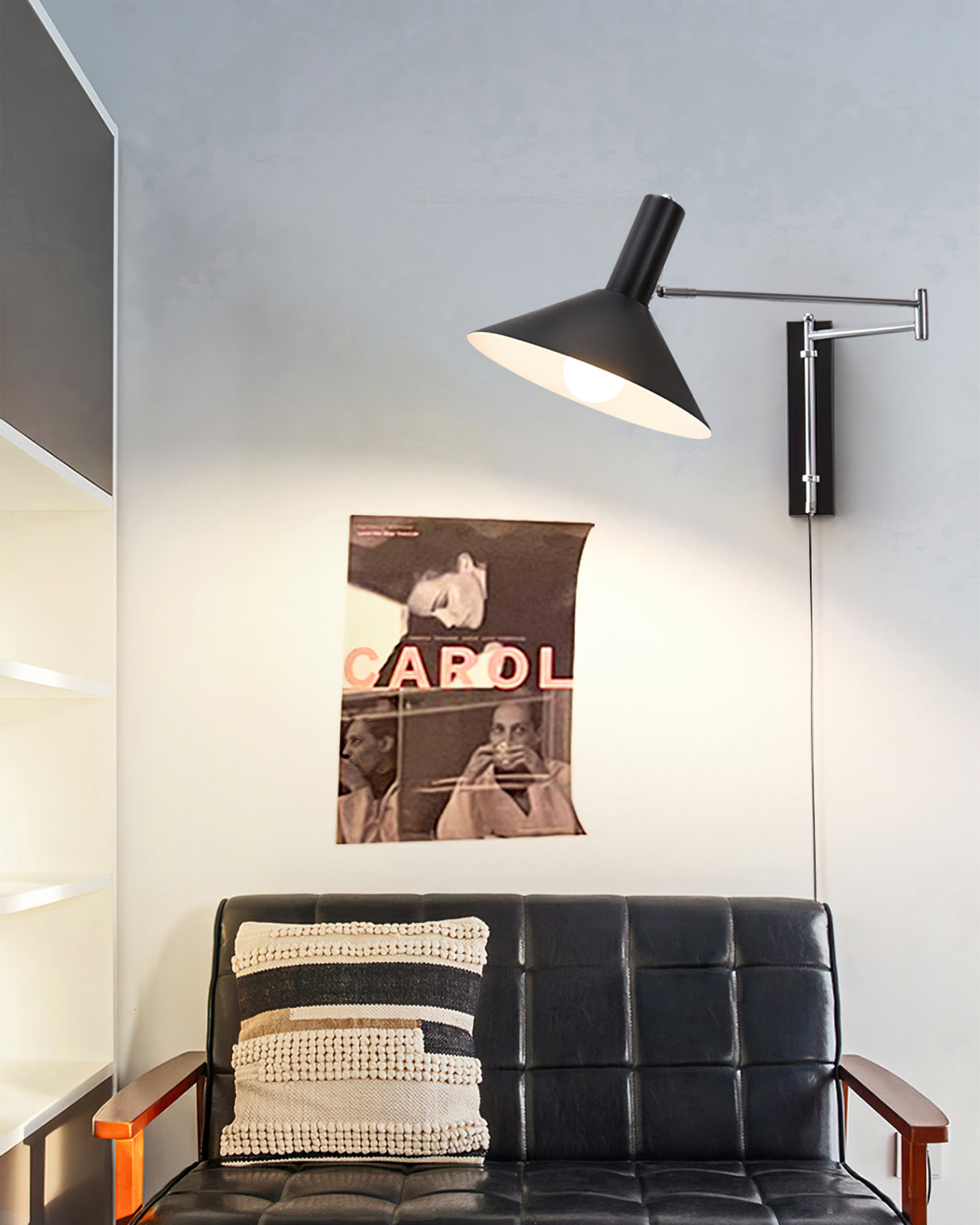 Verstellbare Wandlampe Minimalistisch Plug-in LED Wandleuchte mit Schalter Metall für Innenräume 7