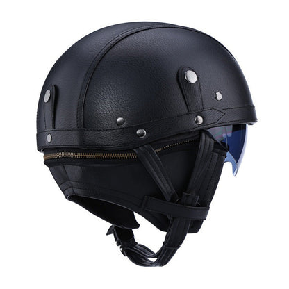Vintage Motorcycle Helmet ABS with Retractable Lens 3