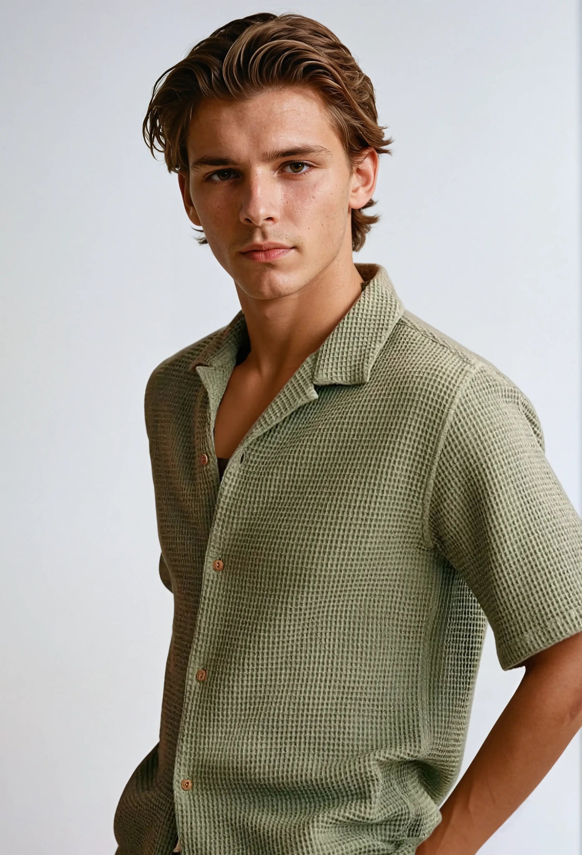 Ethan | Stylish Olive Green Men's Shirt 1
