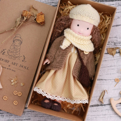 Waldorf Handmade Plush Dolls for Baby Doll Toys Cute/Fun Dresses with Scarf Vinyl Dolls for Girls Birthday Gift Dress Up Doll 13