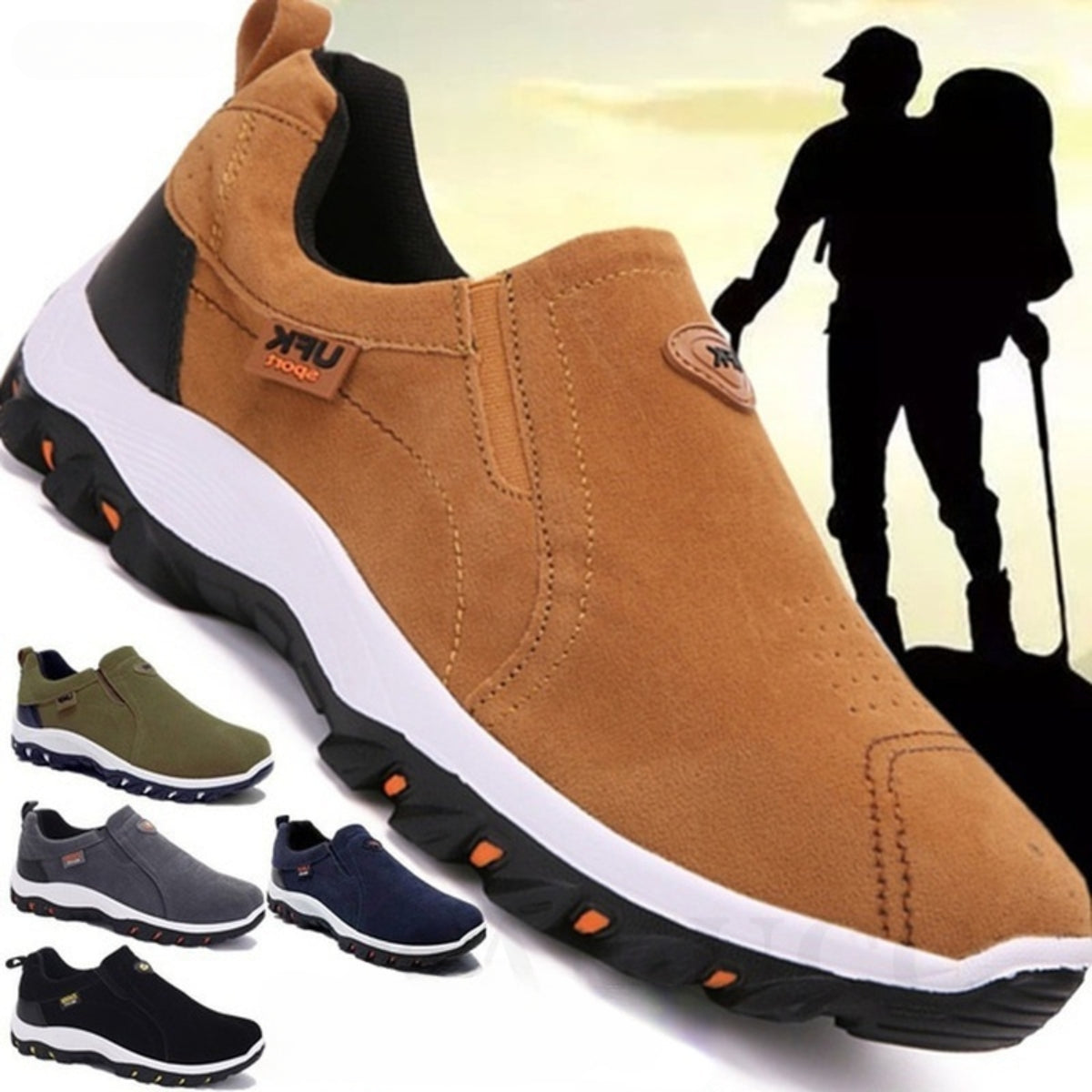Herren Wanderschuhe Braun Größe 42 Orthopädisch Rutschfest-2