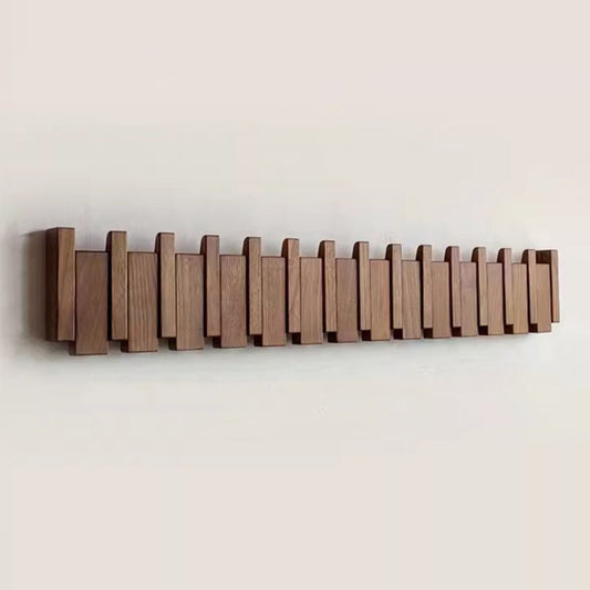 Wandgarderobe Handgemacht Elegant Holz mit Klapphaken Platzsparend für Jacken und Taschen 0