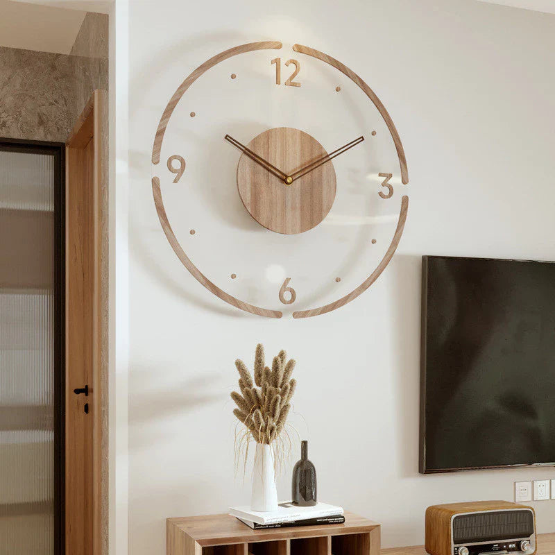 Wanduhr Modern Holz Minimalistisch Skandinavisches Design Geräuschlos 1