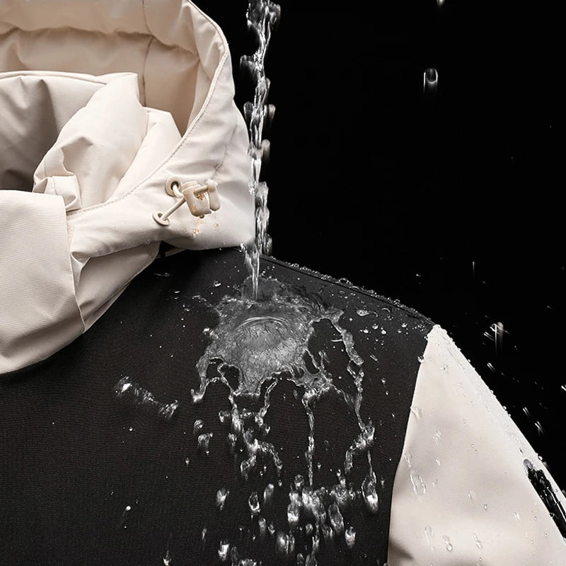 Wasserdichte Damenjacke – Winddichter Outdoormantel – Abnehmbare Kapuze – Reißverschlusstaschen 3