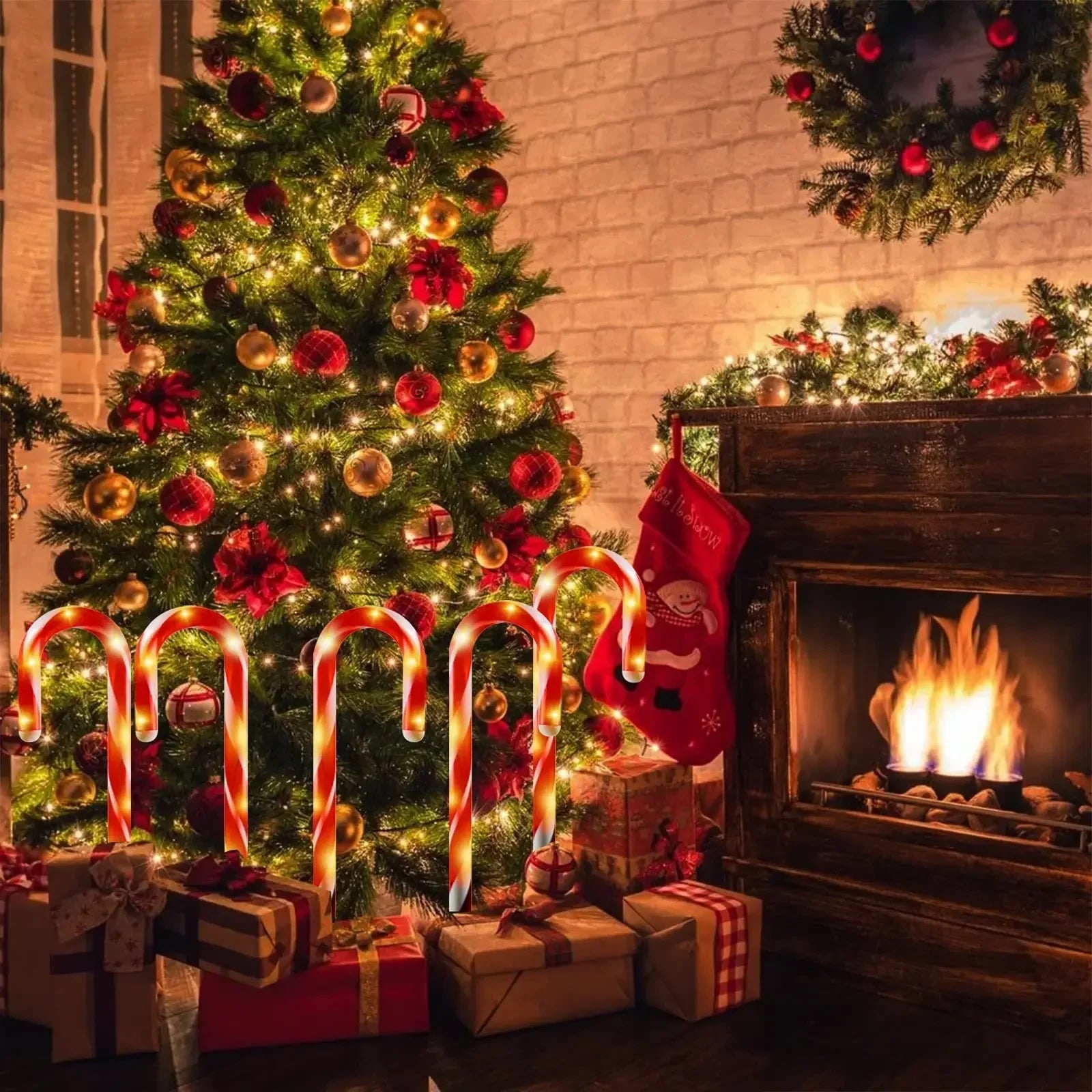 Wasserdichte LED Weihnachtsbeleuchtung Außen Candy Cane für Festliche Stimmung 2