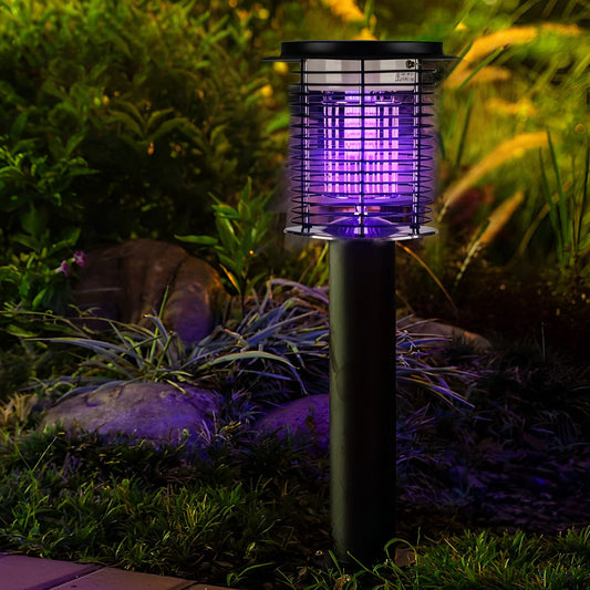 Wasserdichte Mückenvernichterlampe mit Solar- und USB-Ladeoption – Effektive Insektenbekämpfung für 50-100 m², Hochleistungs-LED, Rostfreier Stahl 0