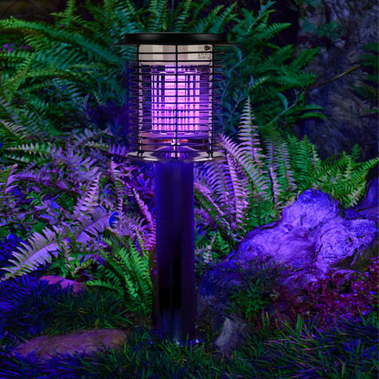 Wasserdichte Mückenvernichterlampe mit Solar- und USB-Ladeoption – Effektive Insektenbekämpfung für 50-100 m², Hochleistungs-LED, Rostfreier Stahl 2