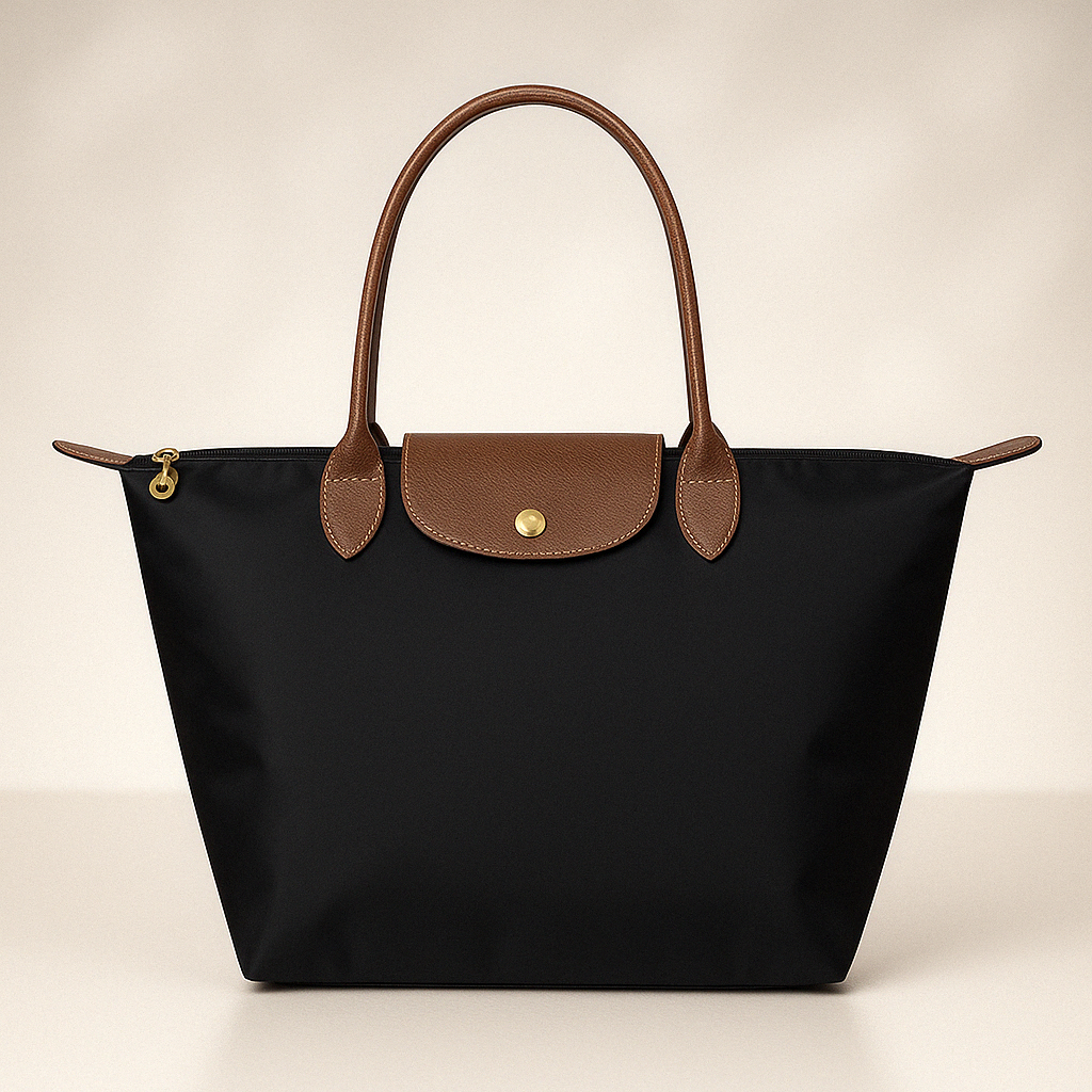 Wasserdichte Schultertasche Damen mit Ledergriffen – Elegante und geräumige Tragetasche für jeden Tag in Schwarz, Beige, Marineblau und Oliv 0