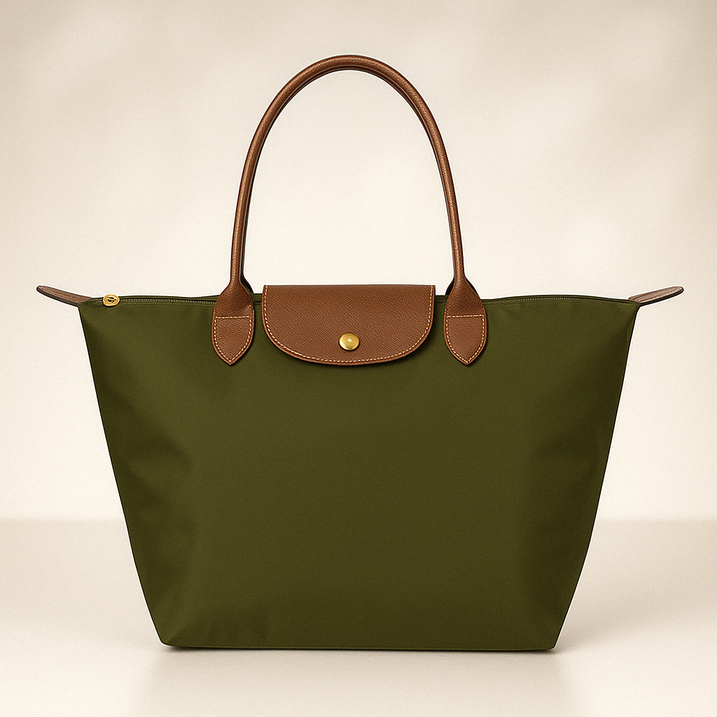 Wasserdichte Schultertasche Damen mit Ledergriffen – Elegante und geräumige Tragetasche für jeden Tag in Schwarz, Beige, Marineblau und Oliv 2