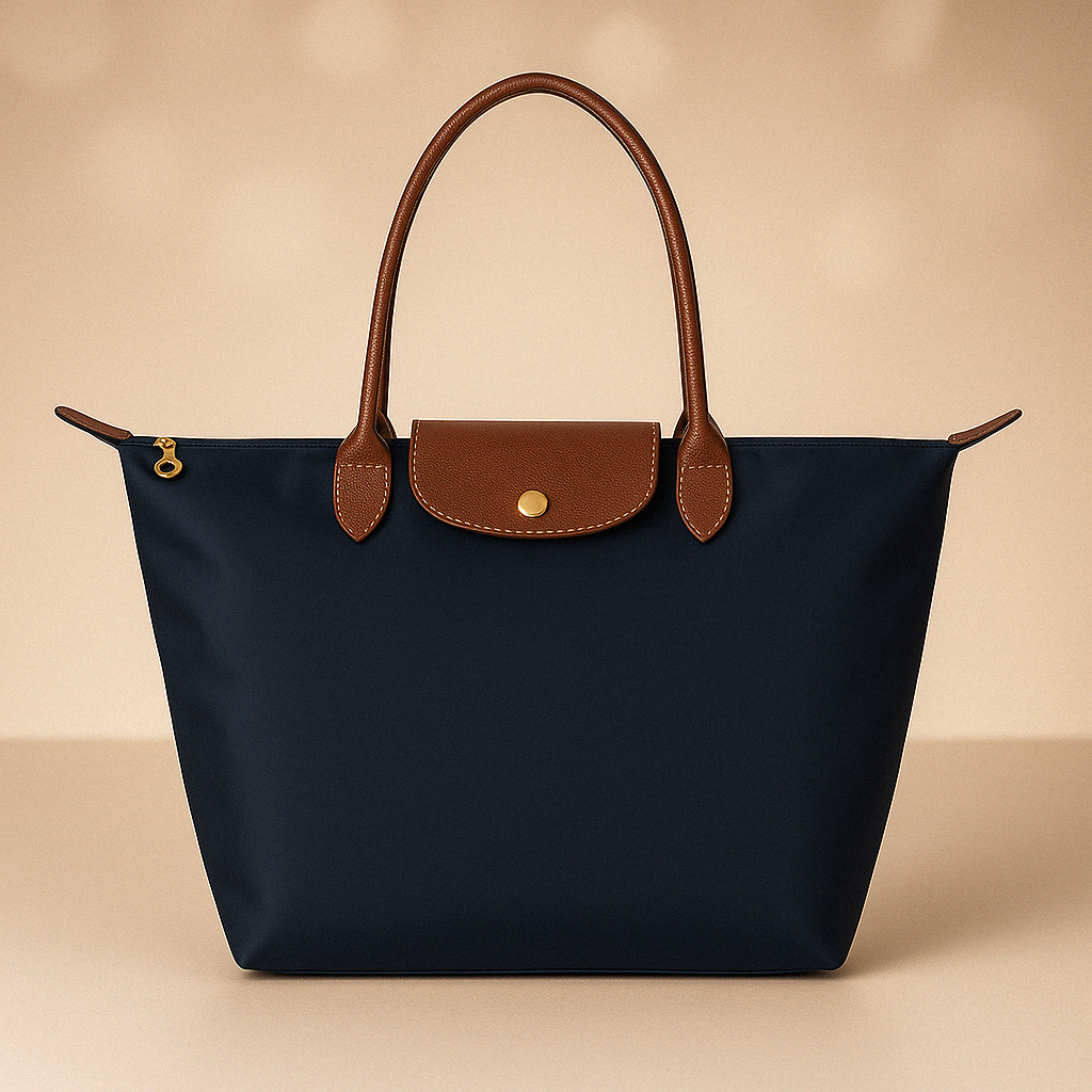 Wasserdichte Schultertasche Damen mit Ledergriffen – Elegante und geräumige Tragetasche für jeden Tag in Schwarz, Beige, Marineblau und Oliv 5
