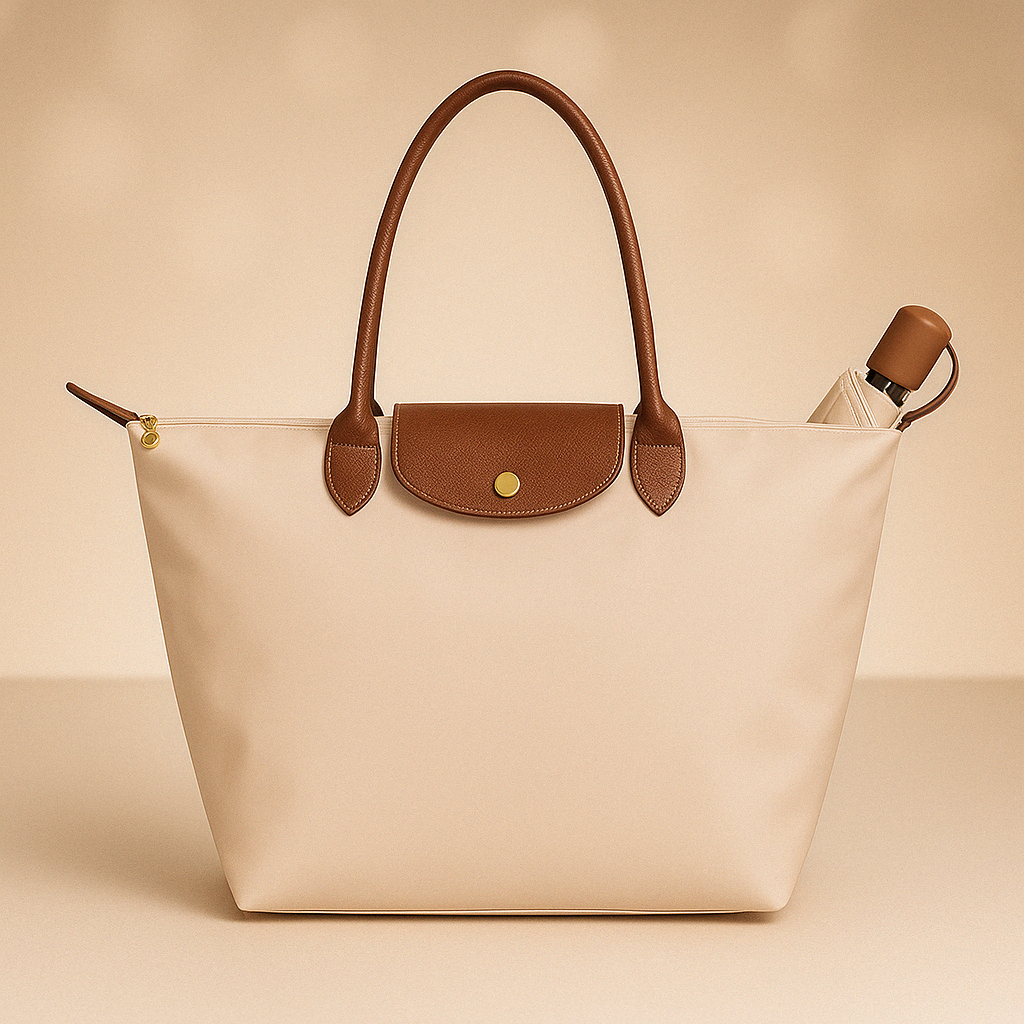 Wasserdichte Schultertasche Damen mit Ledergriffen – Elegante und geräumige Tragetasche für jeden Tag in Schwarz, Beige, Marineblau und Oliv 6