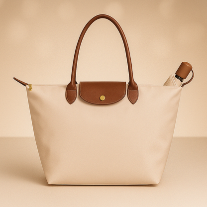 Wasserdichte Schultertasche Damen mit Ledergriffen – Elegante und geräumige Tragetasche für jeden Tag in Schwarz, Beige, Marineblau und Oliv 6