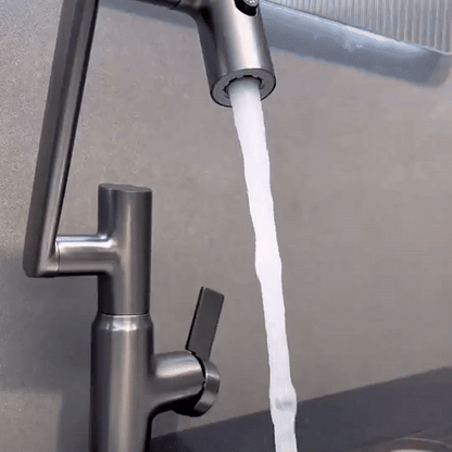 Wasserhahn Küche 360° Drehfunktion Höhenverstellbar Edelstahl Modern 2