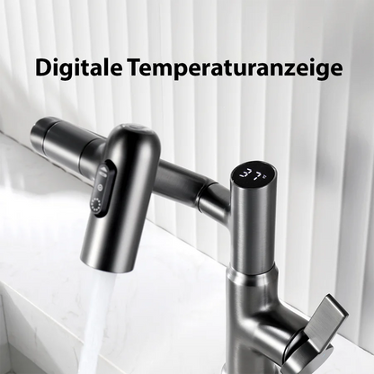 Wasserhahn Küche 360° Drehfunktion Höhenverstellbar Edelstahl Modern 5