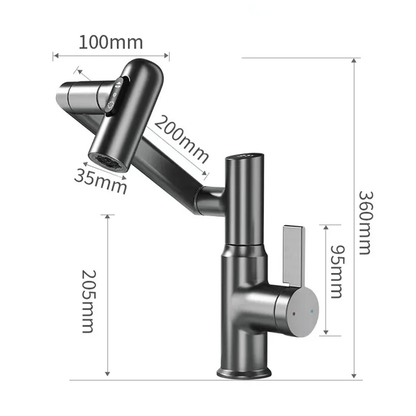 Wasserhahn Küche 360° Drehfunktion Höhenverstellbar Edelstahl Modern 6