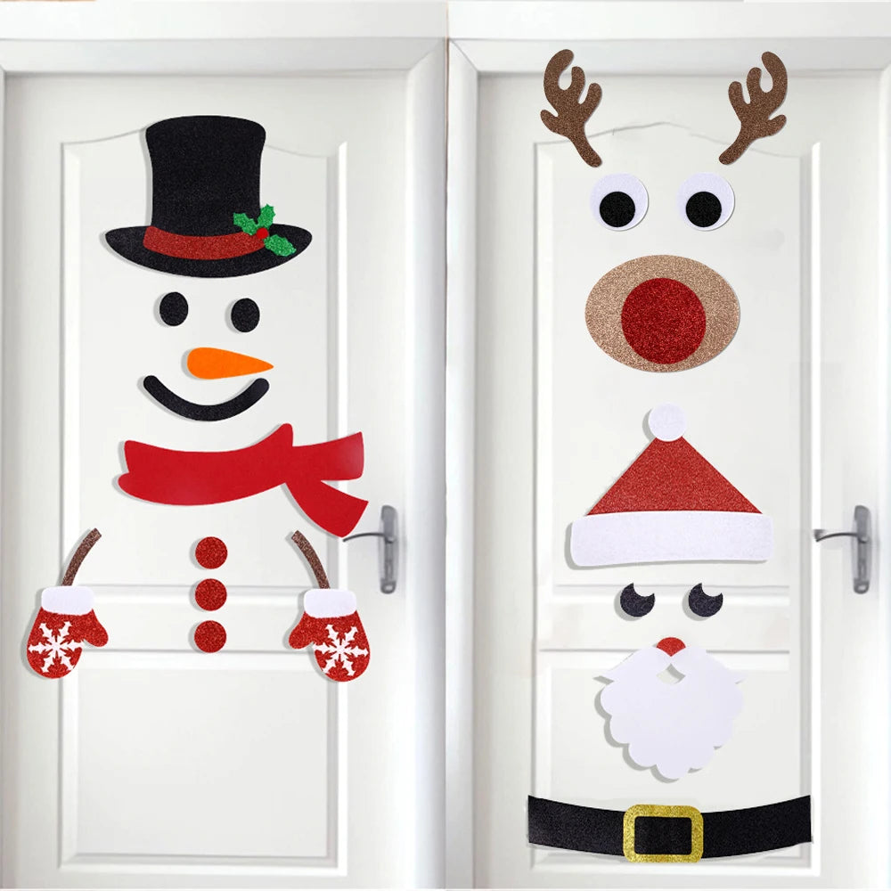 Weihnachtsaufkleber Cartoon Winter Dekoration aus Baumwolle und Papier 1