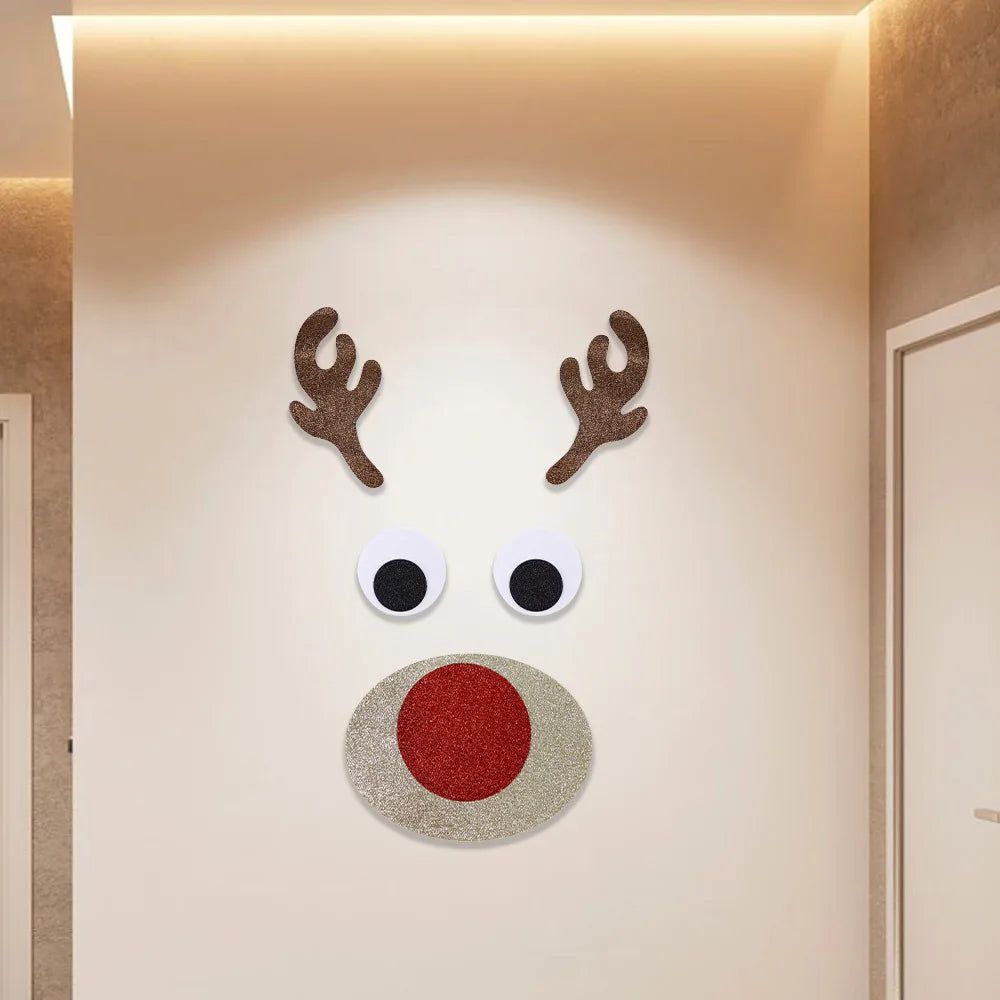 Weihnachtsaufkleber Cartoon Winter Dekoration aus Baumwolle und Papier 2