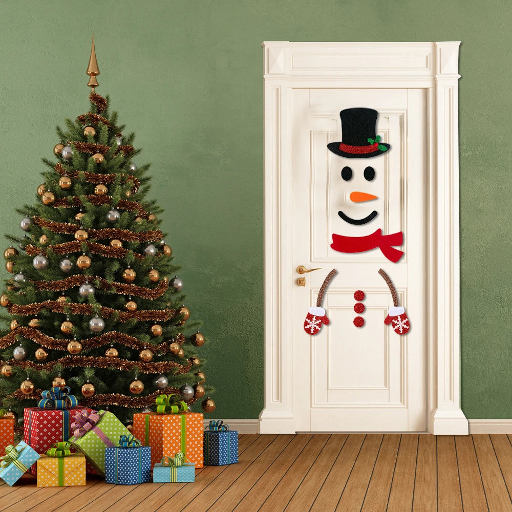 Weihnachtsaufkleber Cartoon Winter Dekoration aus Baumwolle und Papier 3