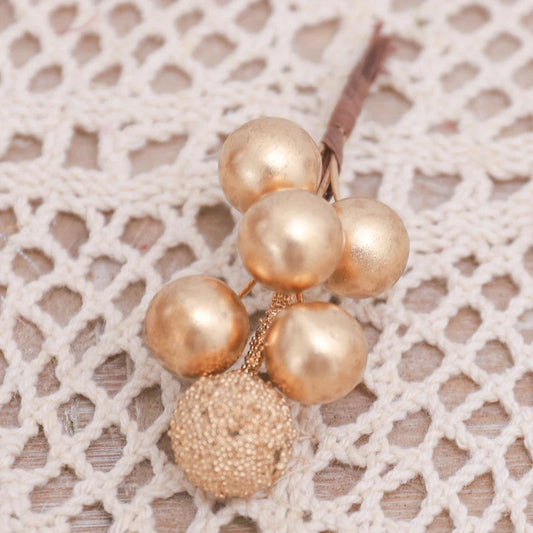 Weihnachtsbaum Dekoration Set 10 Stück Goldene Beeren Schaum Elegant 0