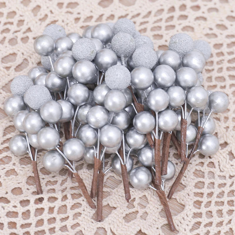 Weihnachtsbaum Dekoration Set 10 Stück Goldene Beeren Schaum Elegant 2