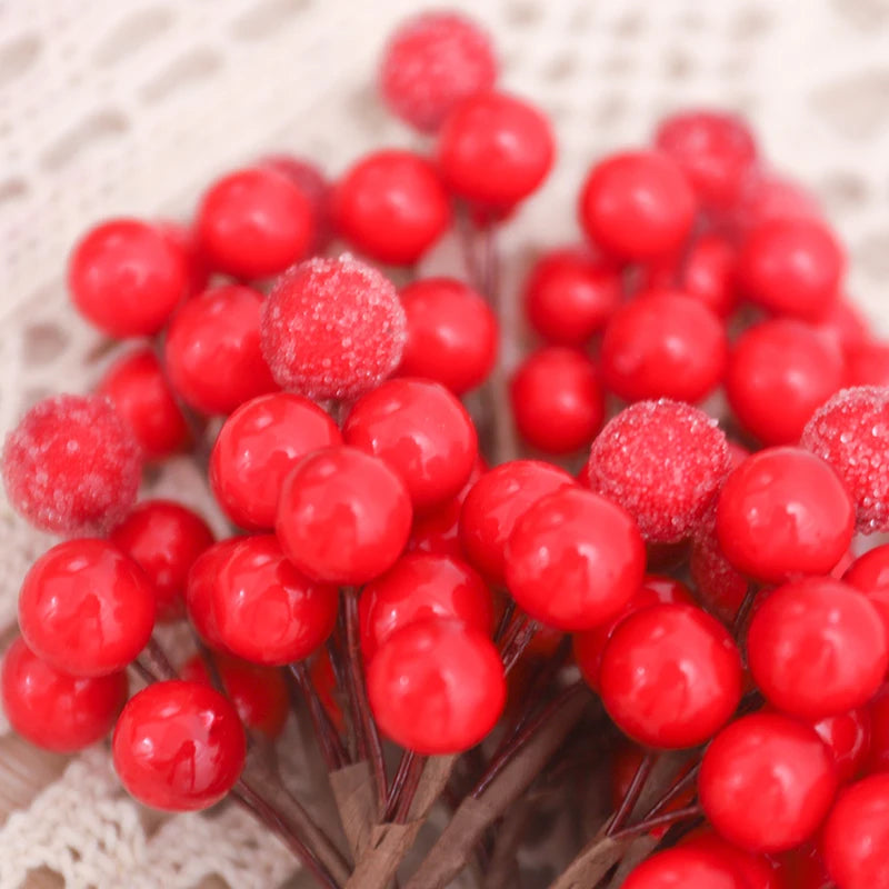 Weihnachtsbaum Dekoration Set 10 Stück Goldene Beeren Schaum Elegant 3