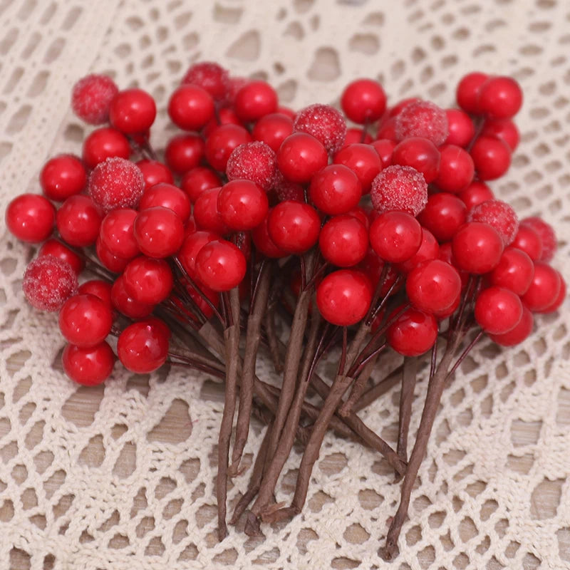 Weihnachtsbaum Dekoration Set 10 Stück Goldene Beeren Schaum Elegant 4