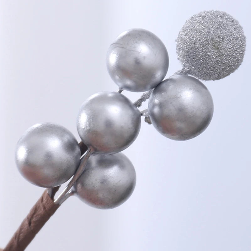 Weihnachtsbaum Dekoration Set 10 Stück Goldene Beeren Schaum Elegant 6
