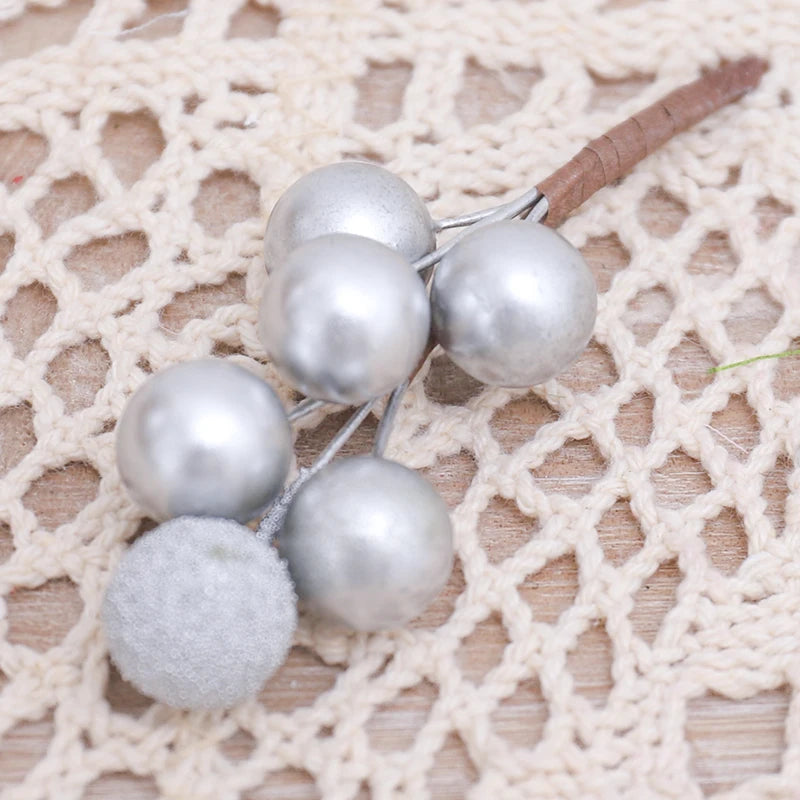 Weihnachtsbaum Dekoration Set 10 Stück Goldene Beeren Schaum Elegant 7
