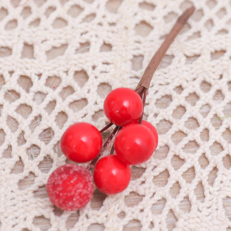 Weihnachtsbaum Dekoration Set 10 Stück Goldene Beeren Schaum Elegant 8