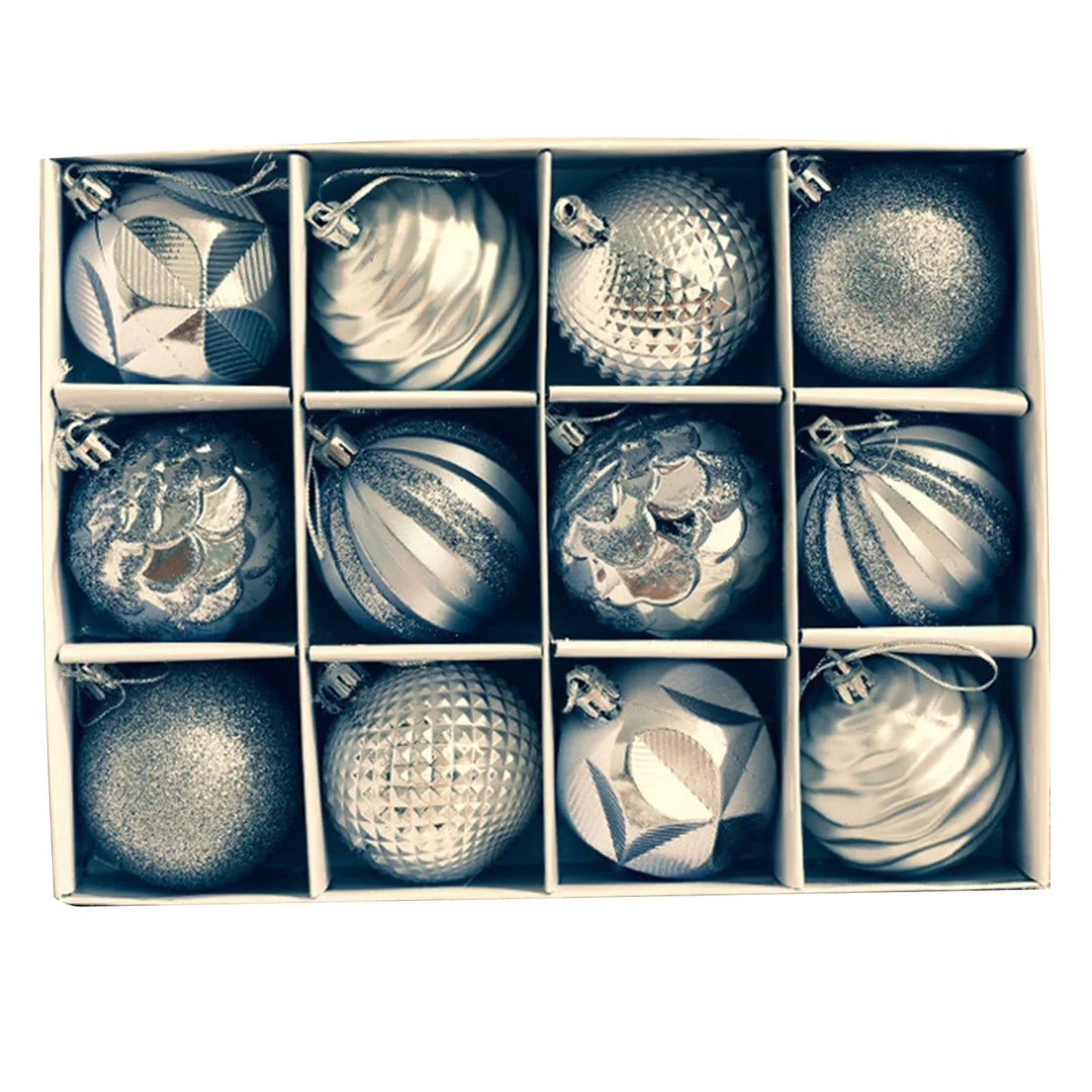 Weihnachtsbaum Dekoration Set 12 Stück Luxus Kunststoff Kugeln 1