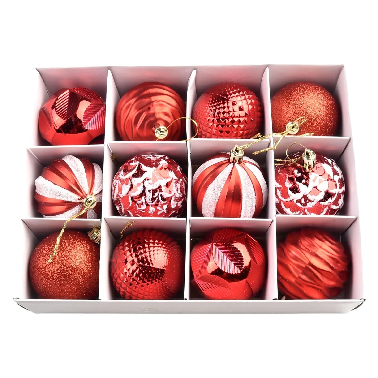 Weihnachtsbaum Dekoration Set 12 Stück Luxus Kunststoff Kugeln 2