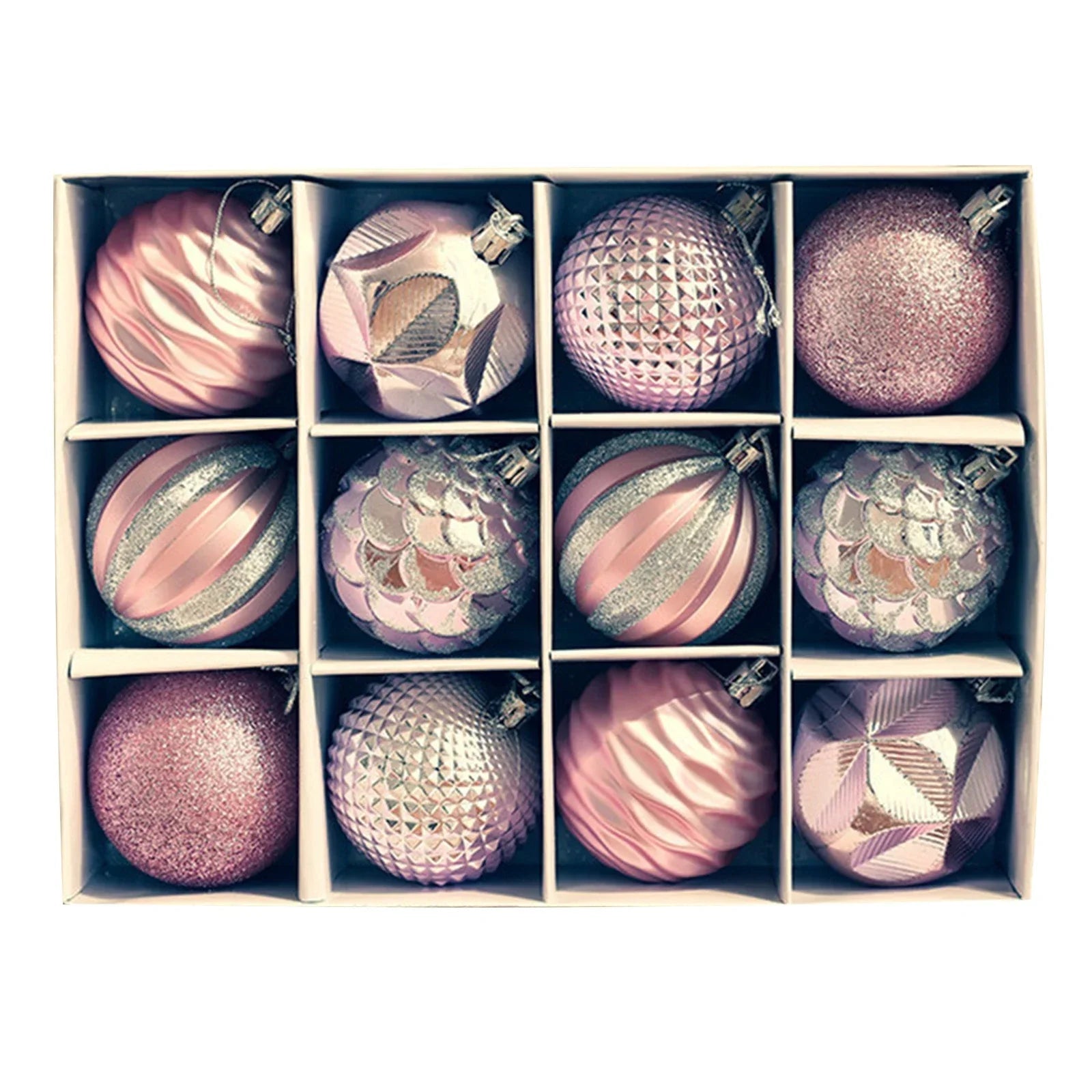 Weihnachtsbaum Dekoration Set 12 Stück Luxus Kunststoff Kugeln 3