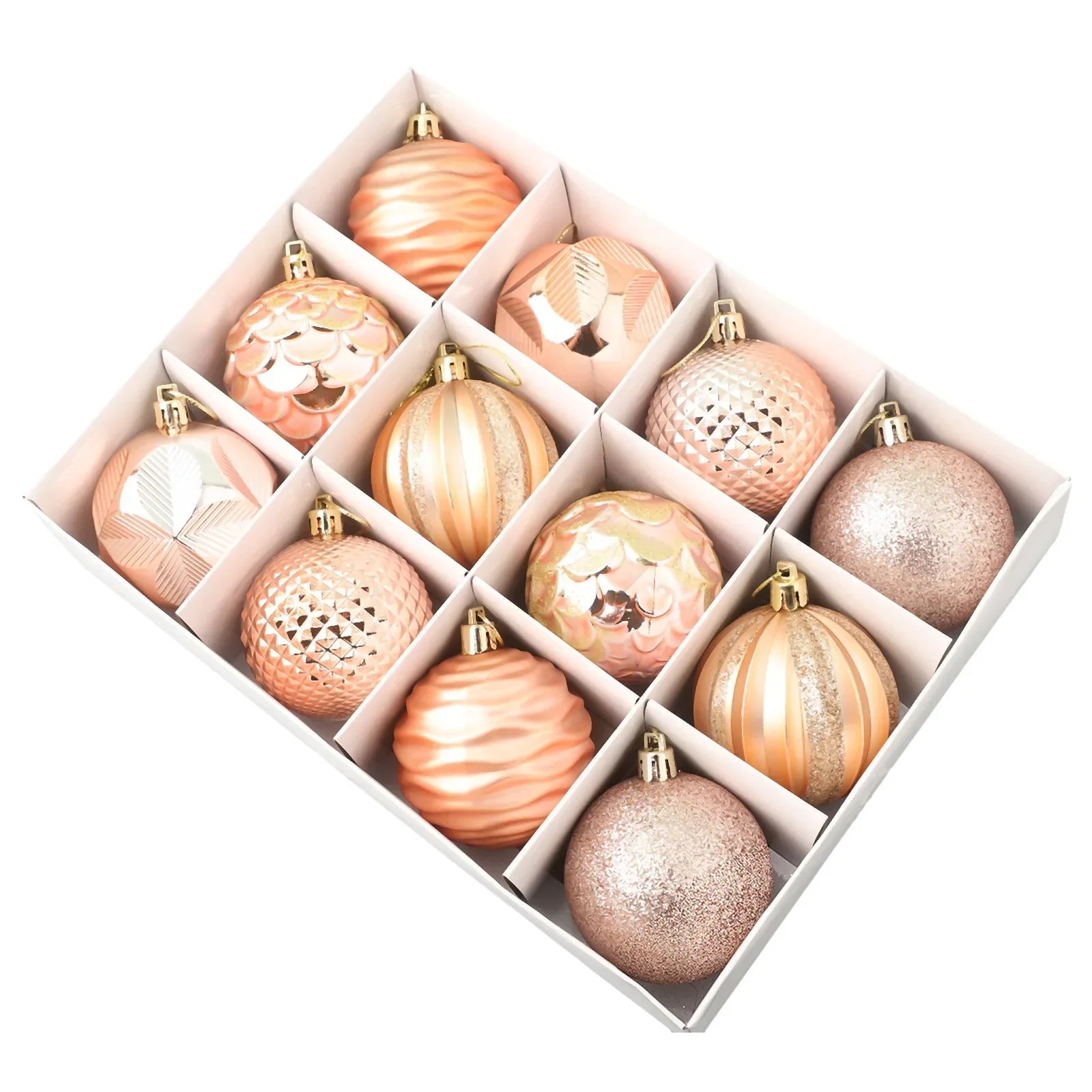 Weihnachtsbaum Dekoration Set 12 Stück Luxus Kunststoff Kugeln 4