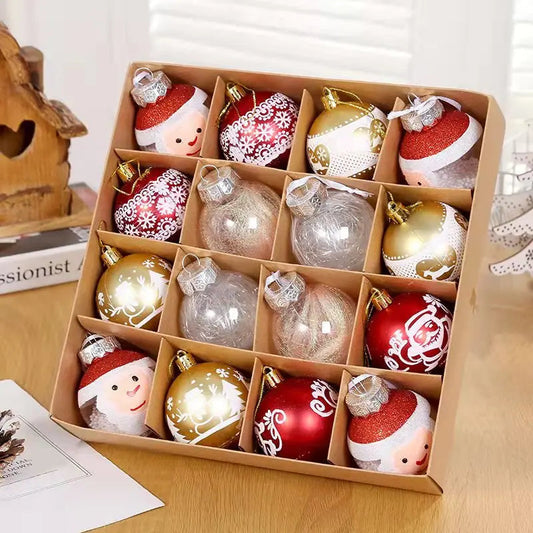 Weihnachtsbaum Ornament Set 16 Stück Elegante Kunststoff Dekoration 0