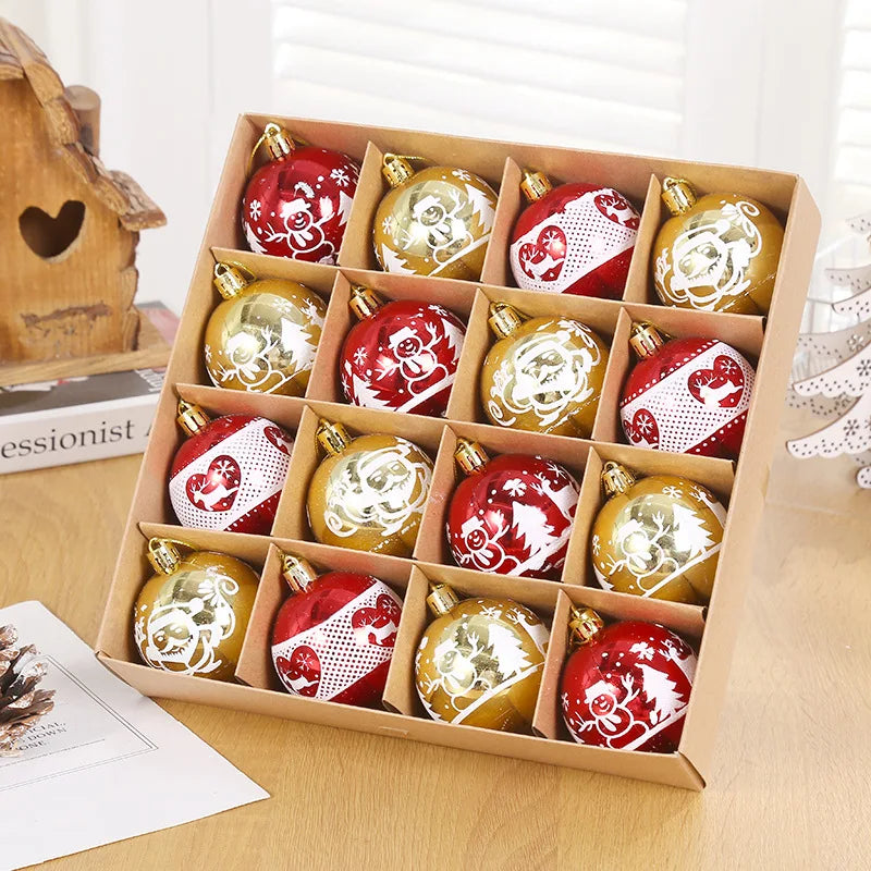Weihnachtsbaum Ornament Set 16 Stück Elegante Kunststoff Dekoration 3