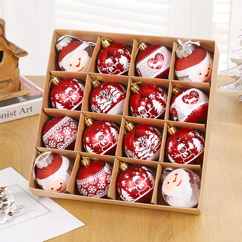 Weihnachtsbaum Ornament Set 16 Stück Elegante Kunststoff Dekoration 4
