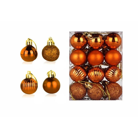 Weihnachtsbaum Ornament Set 24 Stück Keramik Gold Rot Rosa 6 cm 0