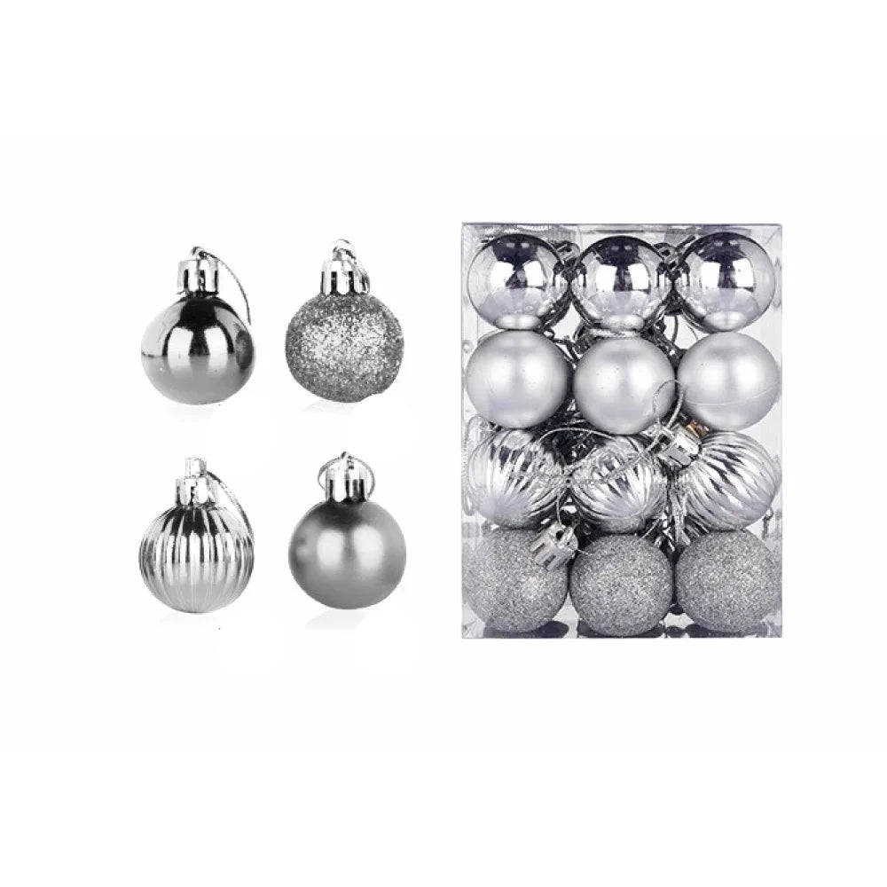 Weihnachtsbaum Ornament Set 24 Stück Keramik Gold Rot Rosa 6 cm 10